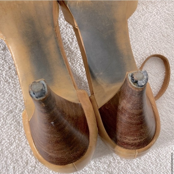 Vintage Made In Brazil Light Tan Leather Pointed Toe Heels 7.5 - Picture 12 of 16
